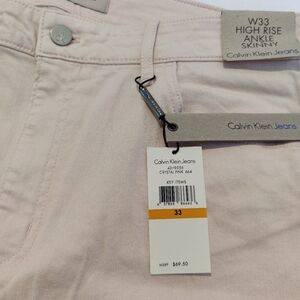 Calvin Klein jeans high rise ankle skinny crystal pink w33